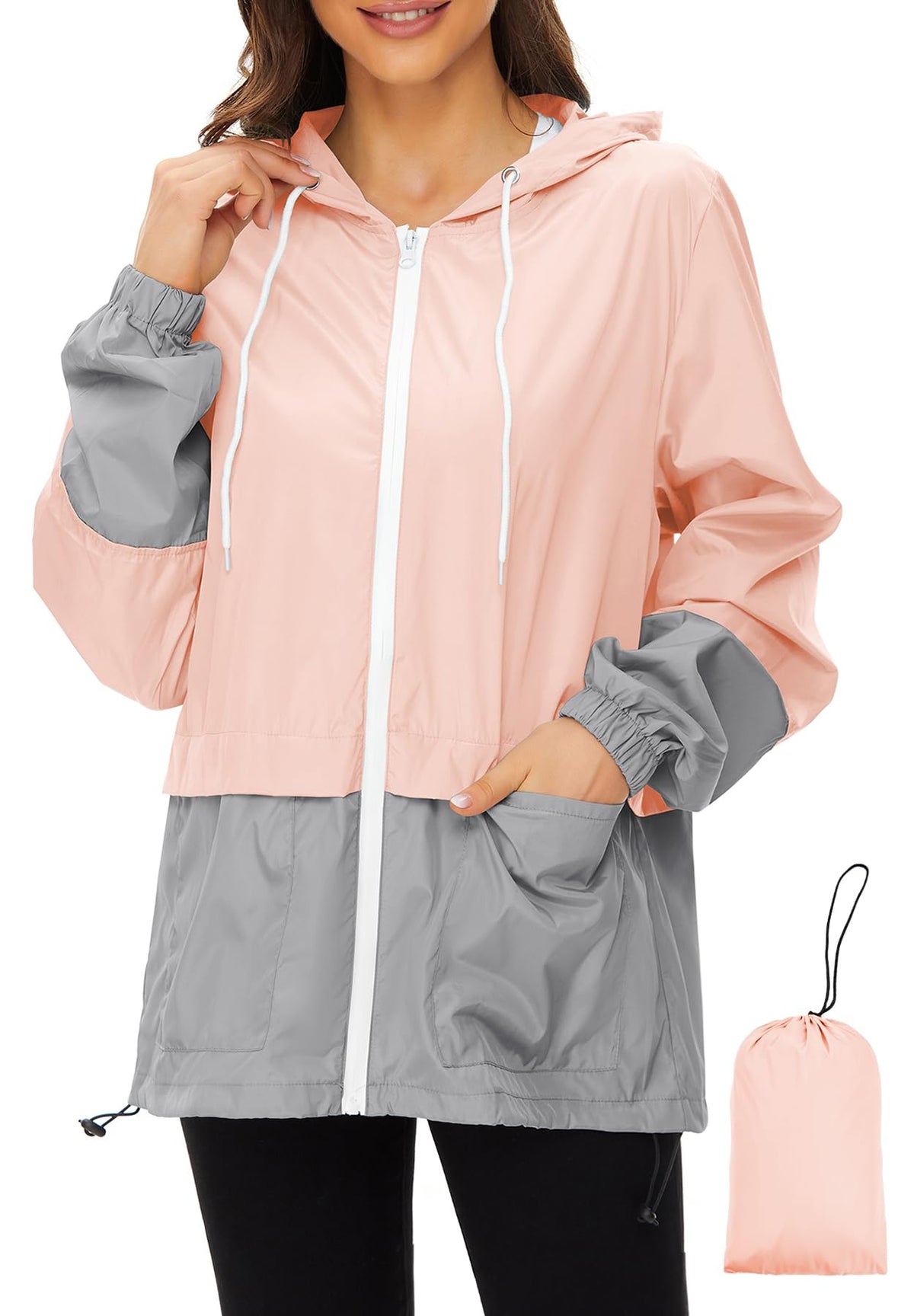 Zando Lightweight Rain Jacket Women Packable Waterproof Raincoat with Hood