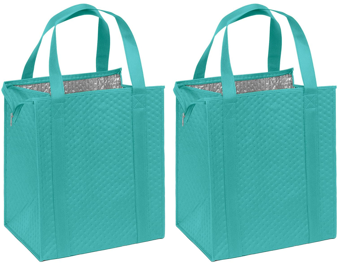 Mediz Hannah Direct Large Capacity Heavy Duty Insulated Smart Shopping Bag - Strong Reusable Grocery Tote 2 Pack