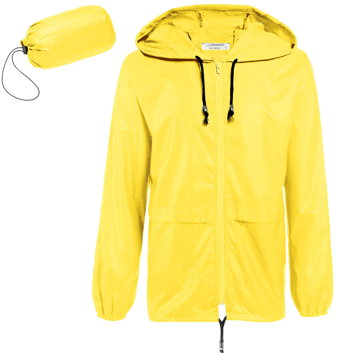 COOFANDY Mens Packable Rain Jacket Lightweight Waterproof Raincoat with Hood Outdoor Rain Gear Travel Hiking Cycling