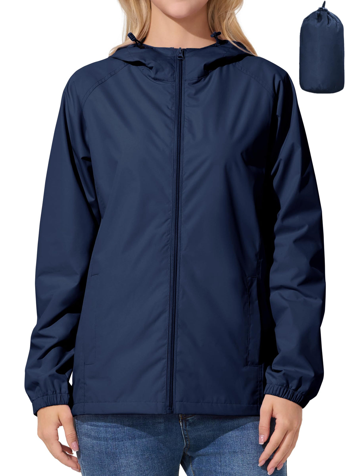 UIQUR Womens Raincoat Waterproof Lightweight Packable Rain Jacket