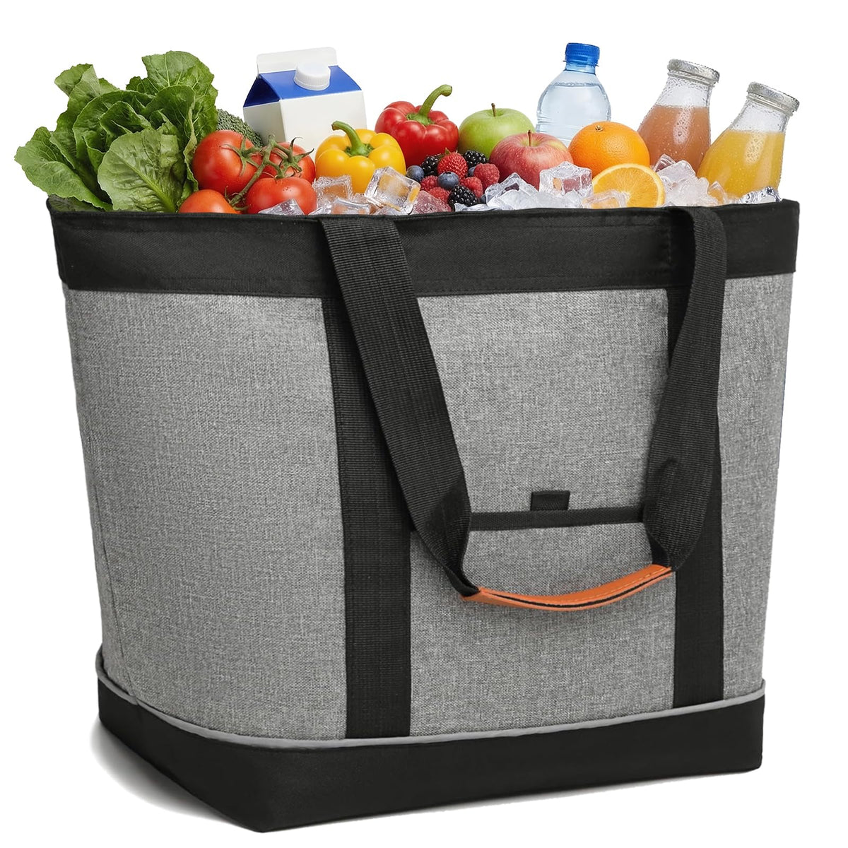 Insulated Cooler Bag, Reusable Grocery Tote Bags for Hot/Cold, Leakproof Thermal Food Delivery Bag for Shopping, Beach, Travel, Picnics