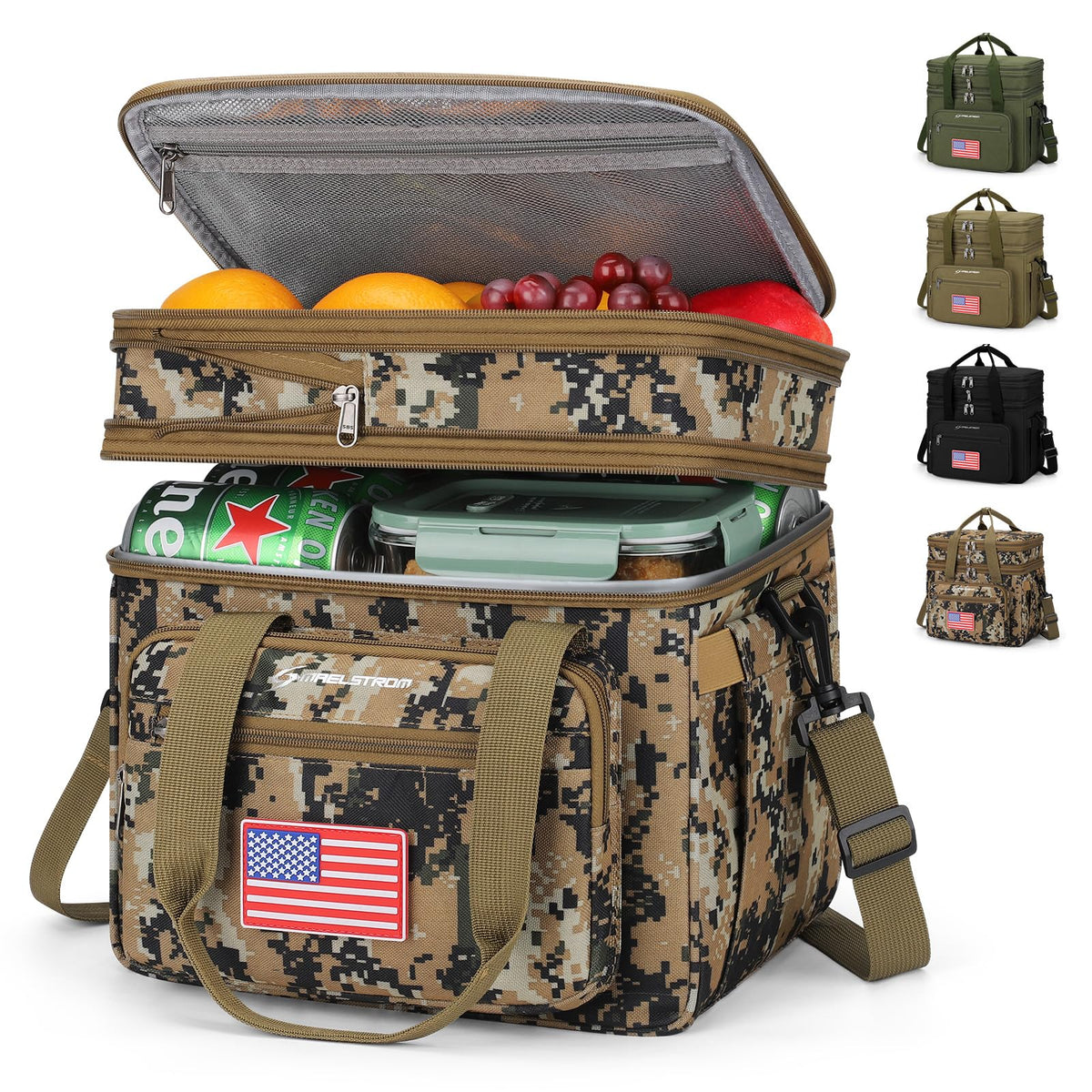 Maelstrom 23L Insulated Lunch Box, Expandable Double Deck Cooler Bag