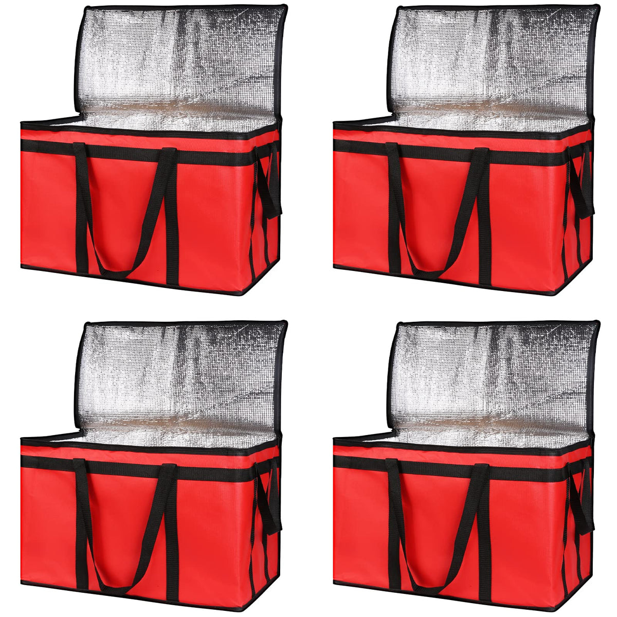 Bodaon 4-Pack Insulated Reusable Grocery Shopping Bag, X-Large Cooler, Blue