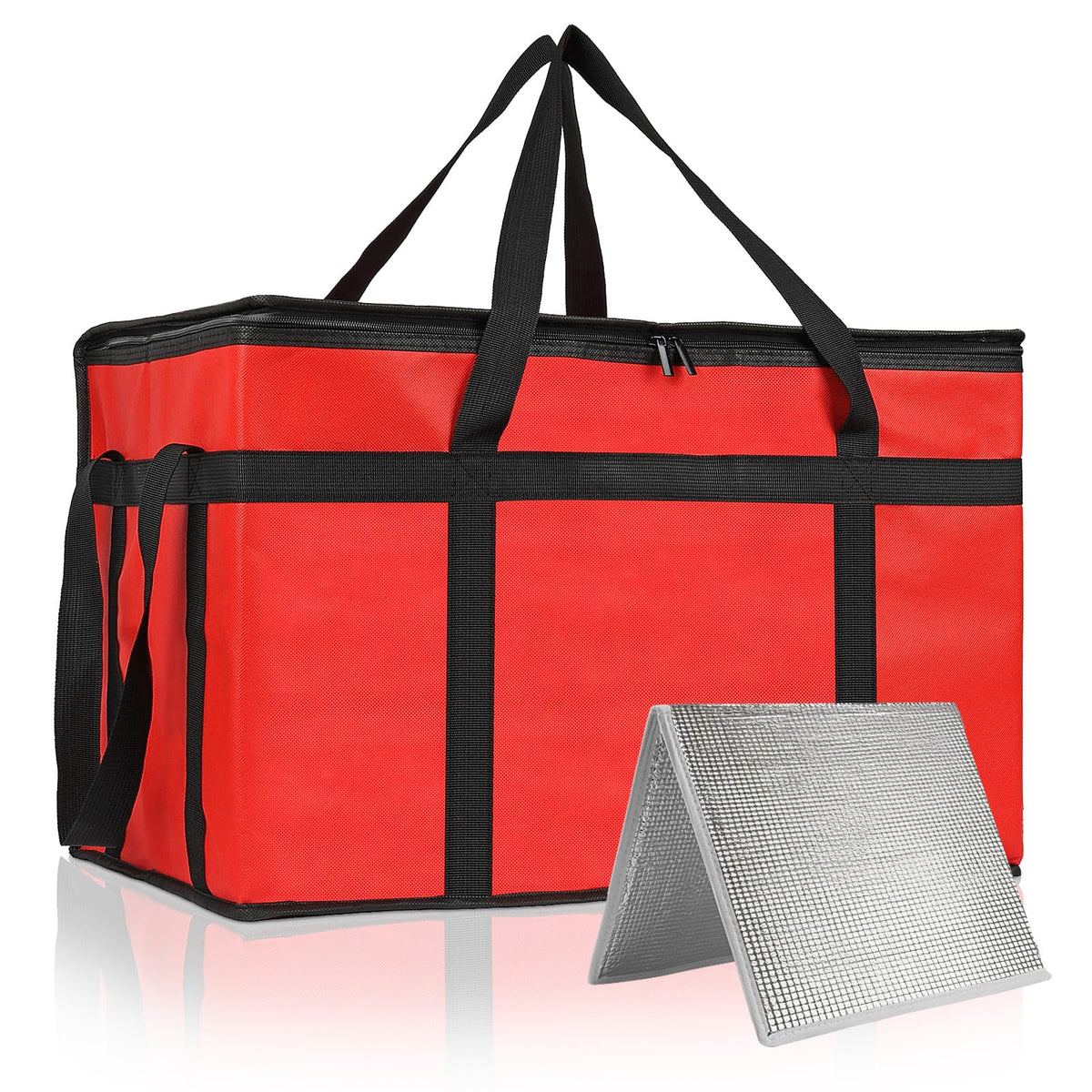 Insulated Bags for Food Delivery with Hard Bottom, XXXL Pizza Cooler Bags