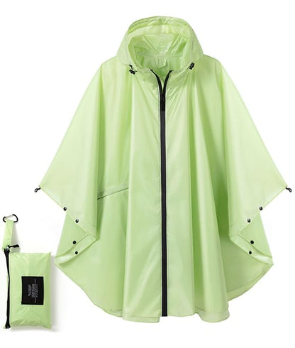 Fashion Hooded Rain Poncho Waterproof Raincoat Jacket with pocket for Women/Men/Adult