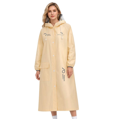 Women's EVA Raincoat, Waterproof Hooded Long Rain Poncho