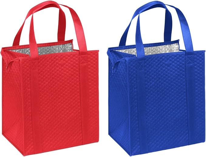 Mediz Hannah Direct Large Capacity Heavy Duty Insulated Smart Shopping Bag - Strong Reusable Grocery Tote 2 Pack