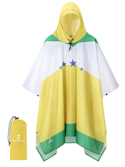 SaphiRose Hooded Rain Poncho Waterproof Raincoat Jacket for Men Women Adults