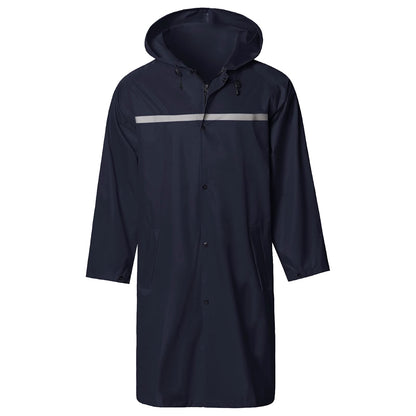 Mens Long Hooded Safety Rain Jacket Waterproof Emergency Raincoat Poncho