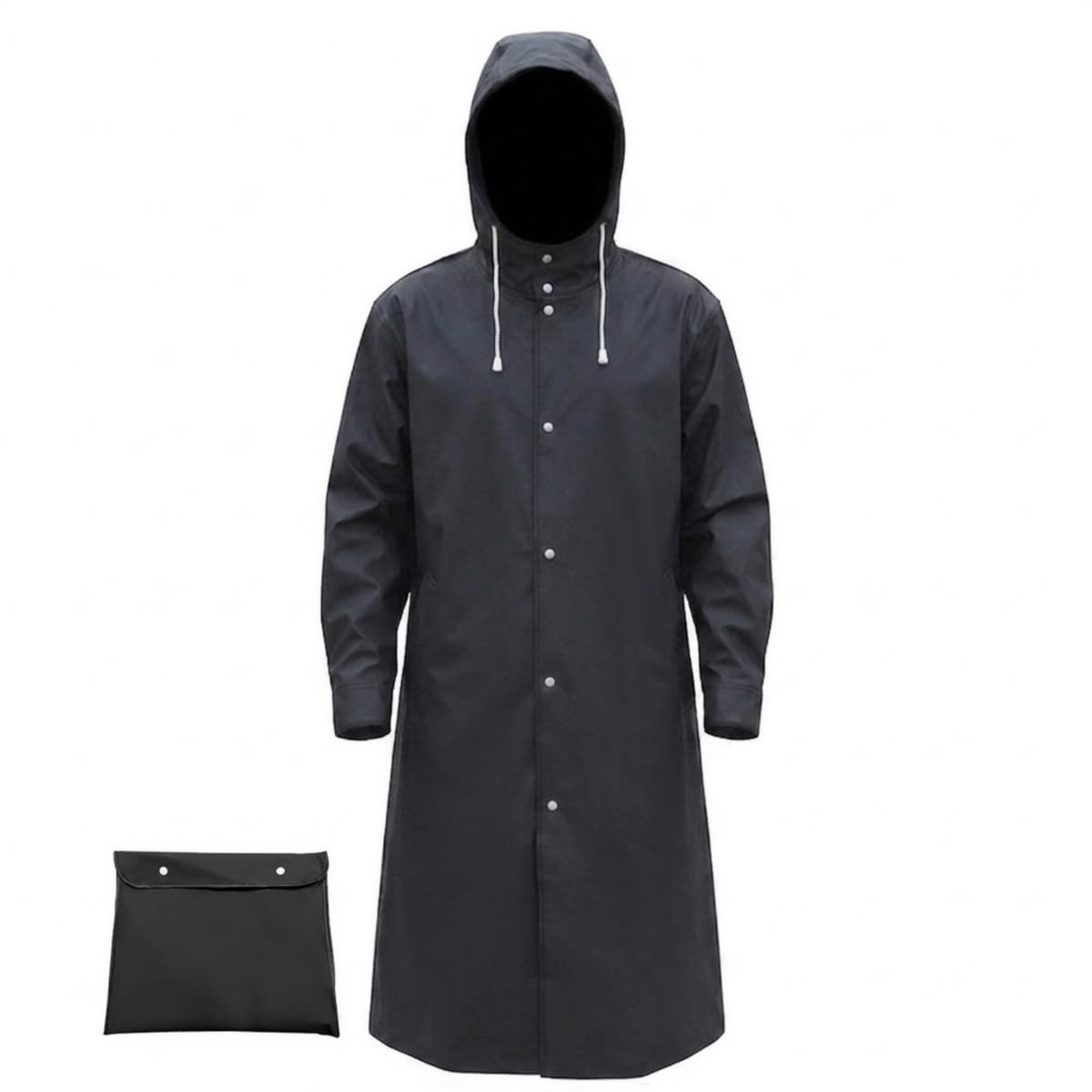 Men's Reusable EVA Raincoat Long Waterproof Trench Coat