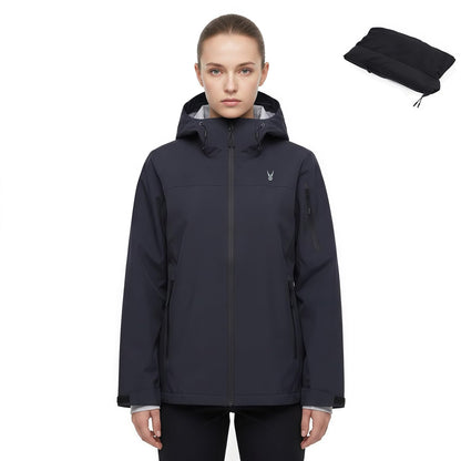 Women's 20000mm Waterproof Rain Jacket Lightweight Packable Hooded Raincoat