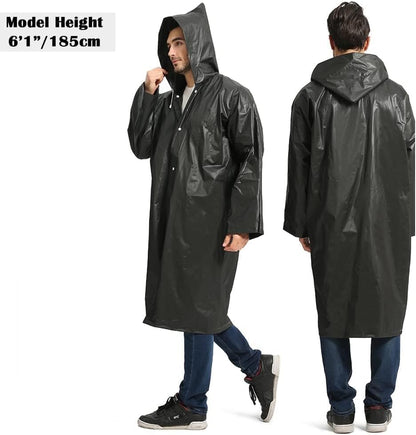 Opret Portable EVA Rain Ponchos with Hoods 2 Pack for Adults