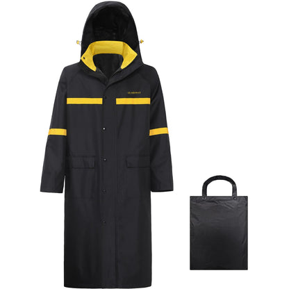 Long Rain Coats for Men Waterproof Hooded Rain Jacket Adult Poncho