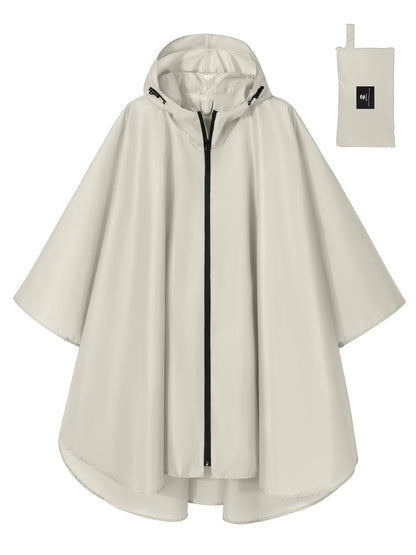SaphiRose Lightweight Waterproof Rain Poncho for Adults with Hood Portable Rainwear for Outdoor