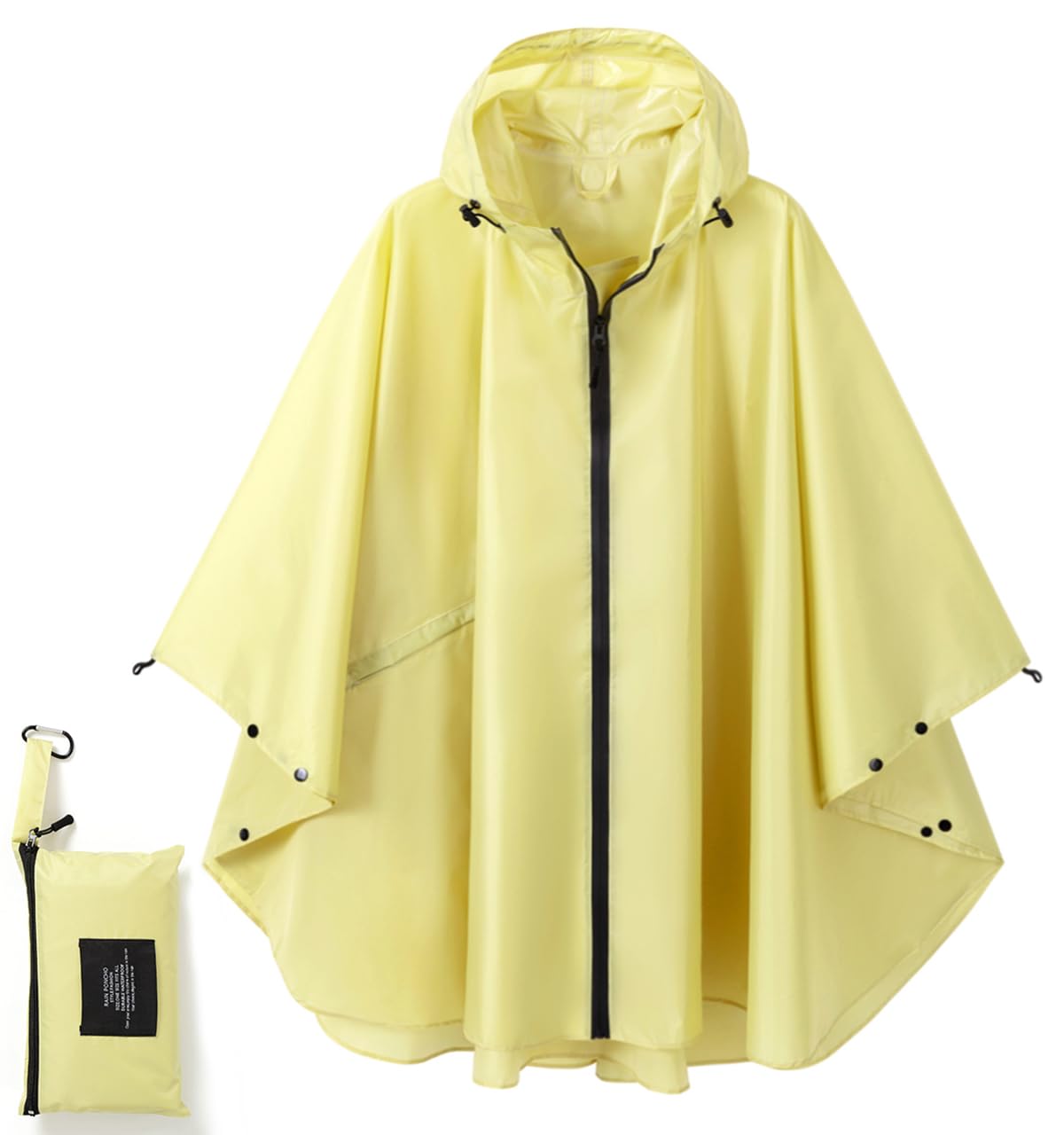Fashion Hooded Rain Poncho Waterproof Raincoat Jacket with pocket for Women/Men/Adult