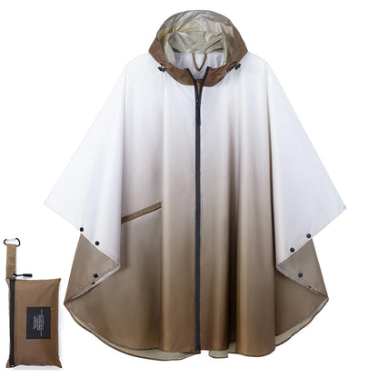 Fashion Hooded Rain Poncho Waterproof Raincoat Jacket with pocket for Women/Men/Adult