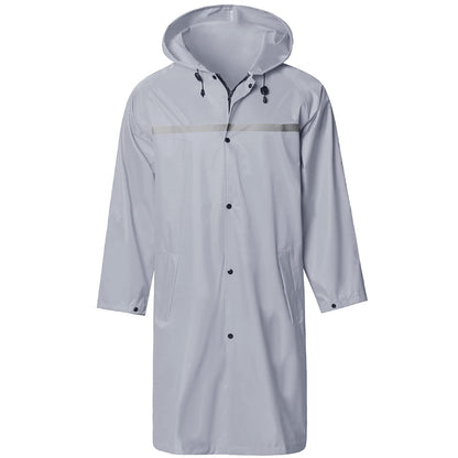 Mens Long Hooded Safety Rain Jacket Waterproof Emergency Raincoat Poncho