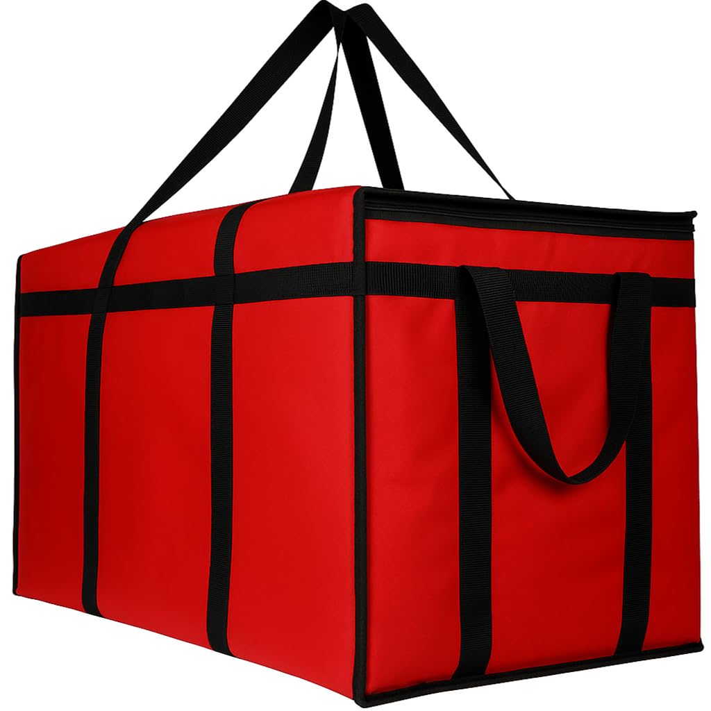 musbus 2-Pack XL-Large Insulated Grocery Shopping Bags, Red, Reusable bag