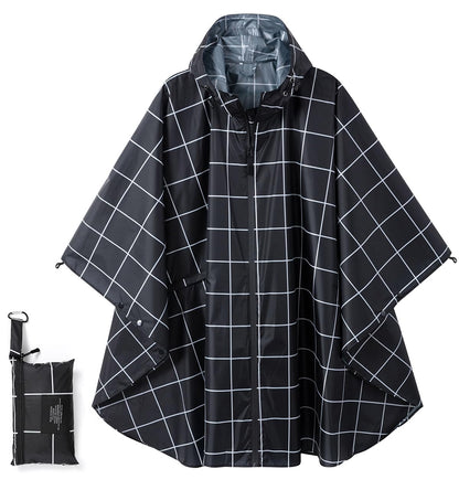 Fashion Hooded Rain Poncho Waterproof Raincoat Jacket with pocket for Women/Men/Adult