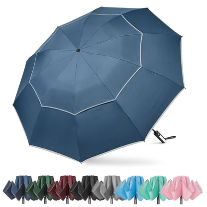 G4Free 54/62 Inch Large Inverted Golf Umbrella Windproof Reflective Stripe