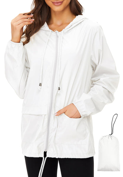 Zando Lightweight Rain Jacket Women Packable Waterproof Raincoat with Hood