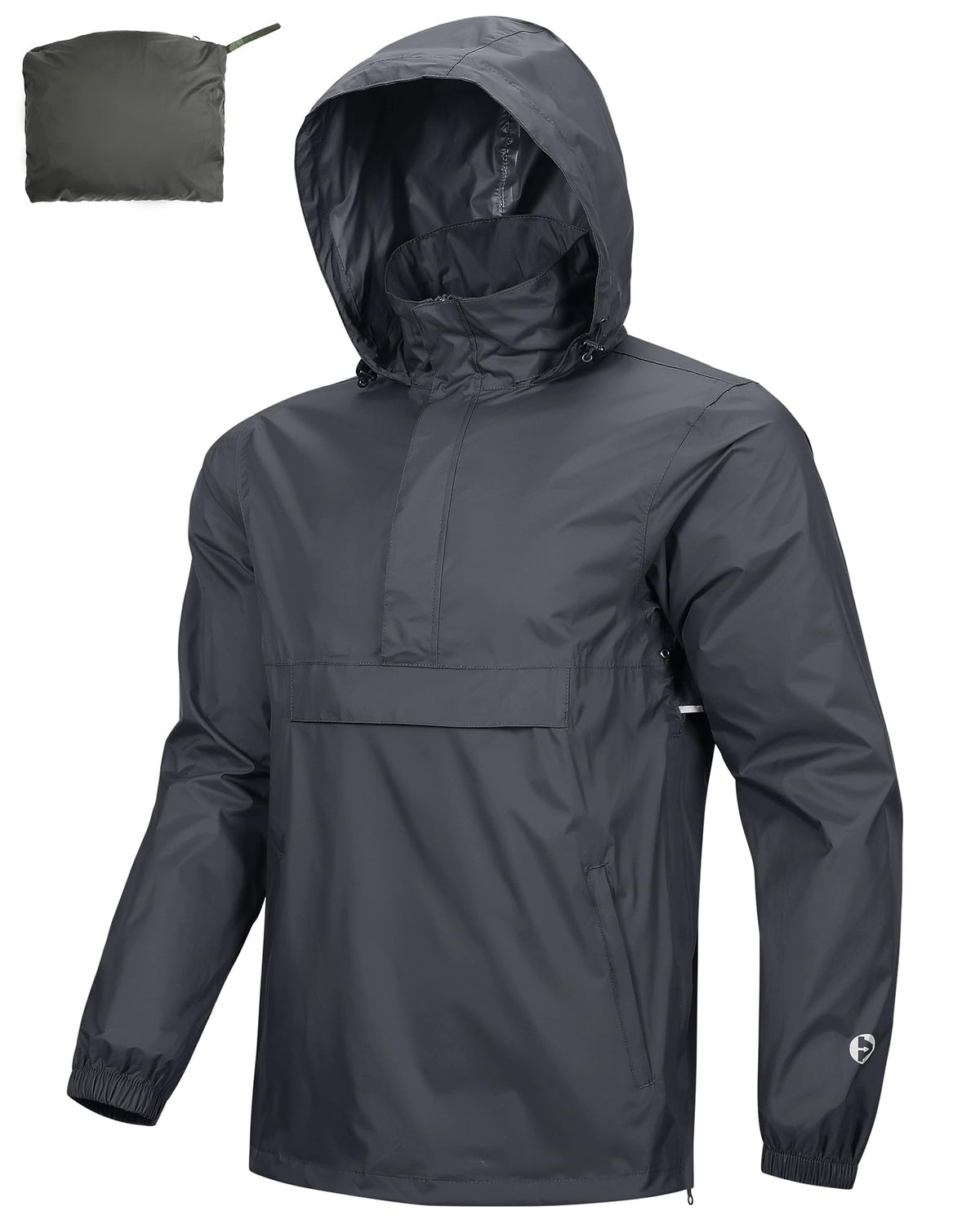 Outdoor Ventures Men's Rain Jacket Waterproof Lightweight Packable Pullover