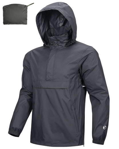 Outdoor Ventures Men's Rain Jacket Waterproof Lightweight Packable Pullover