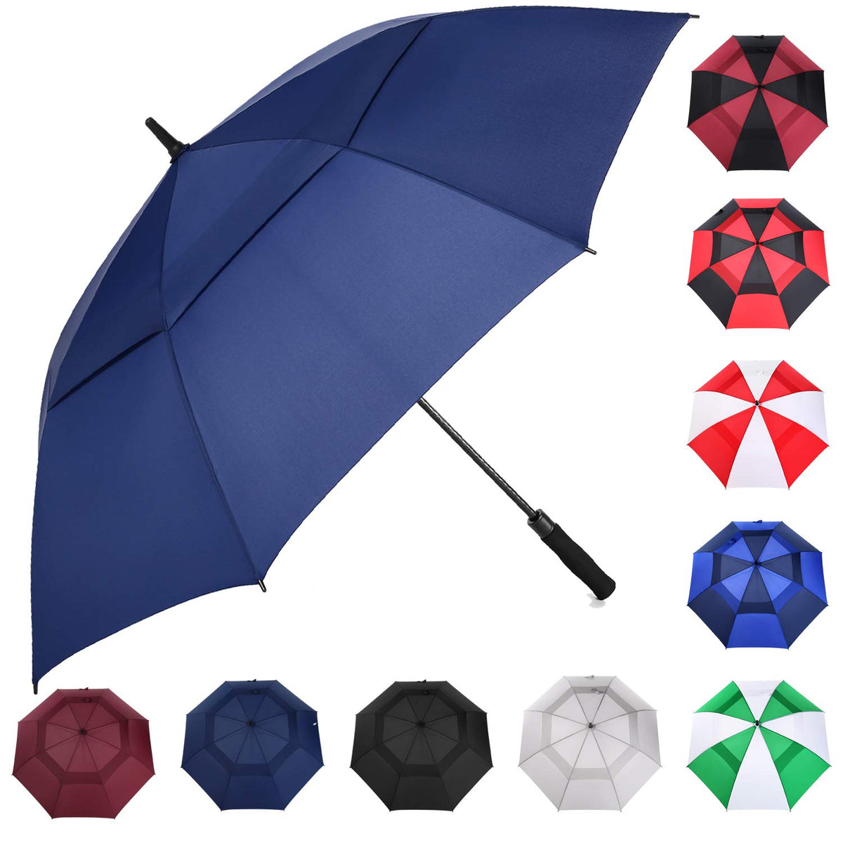 MRTLLOA Extra Large Golf Umbrella,54/62/68/72 Inch Automatic Open Umbrella