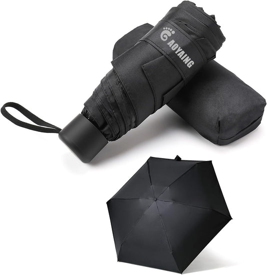 GAOYAING Small Mini Umbrella with Case Light Compact Design Perfect for Travel Lightweight Portable Parasol Outdoor Sun&Rain Umbrellas 34 Inches