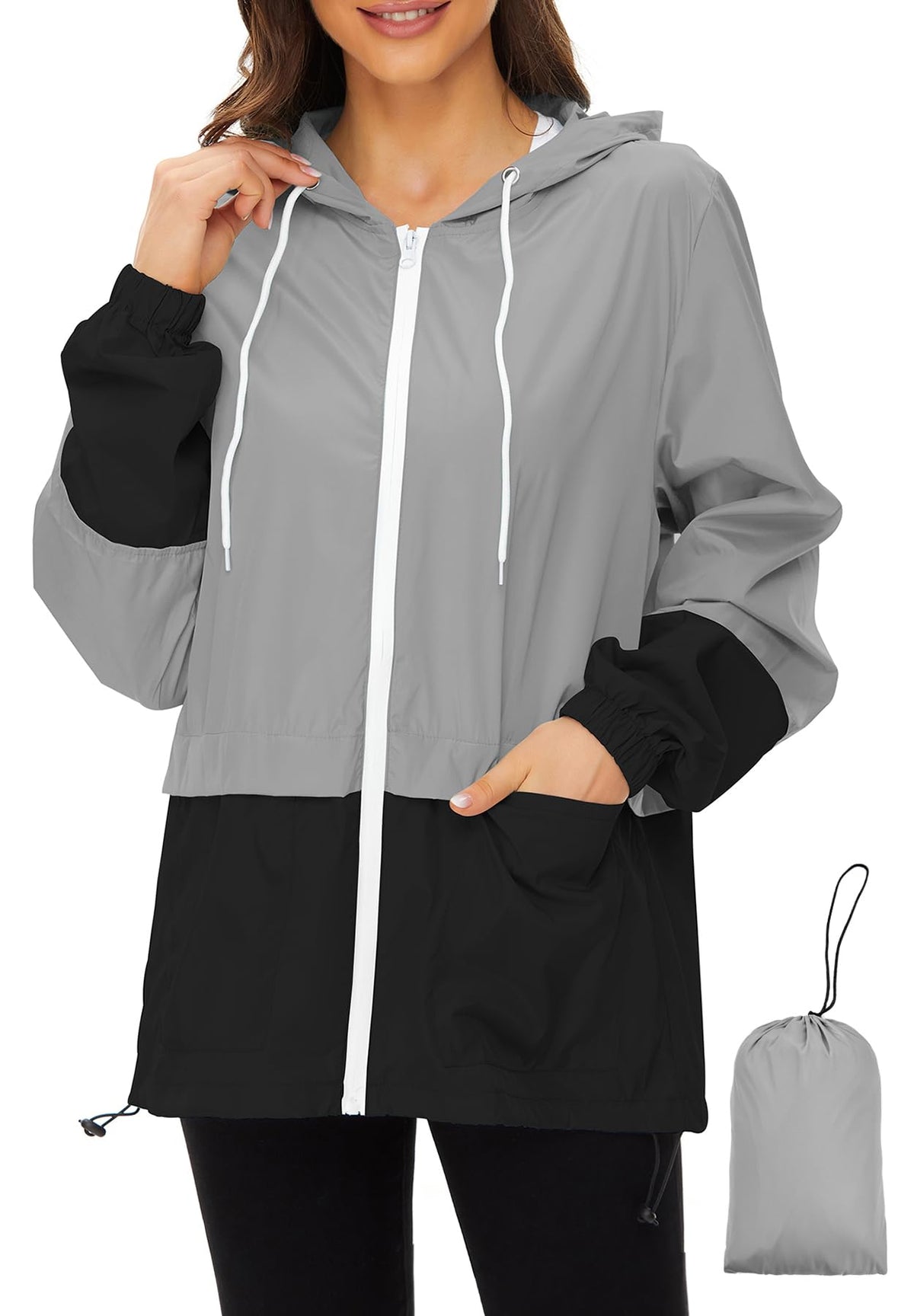 Zando Lightweight Rain Jacket Women Packable Waterproof Raincoat with Hood