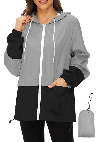 Zando Lightweight Rain Jacket Women Packable Waterproof Raincoat with Hood
