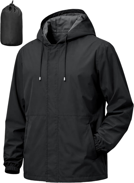 UIQUR Mens Waterproof Cycling Jacket Lightweight Packable Rain Jacket