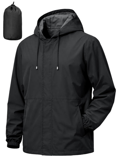 UIQUR Mens Waterproof Cycling Jacket Lightweight Packable Rain Jacket