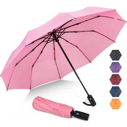 ZOMAKE Travel Umbrella Compact - 10 Ribs Portable Collapsible Umbrellas for Rain Windproof - Paraguas Automatic Small Folding Umbrella Lightweight Packable Umbrella for Women Men
