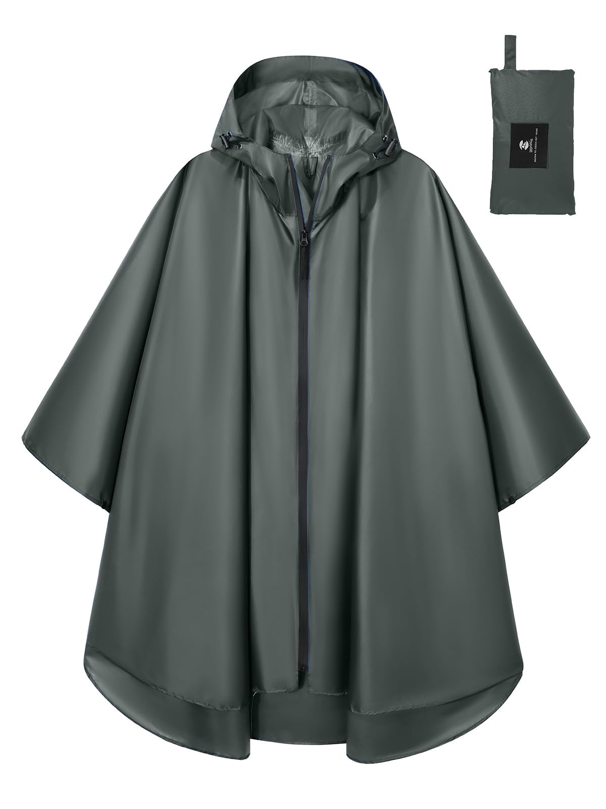 SaphiRose Lightweight Waterproof Rain Poncho for Adults with Hood Portable Rainwear for Outdoor
