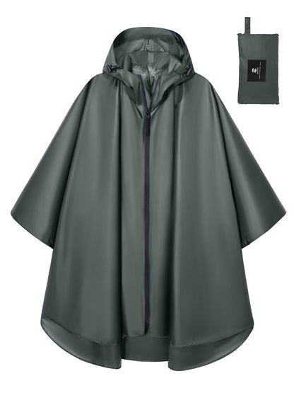 SaphiRose Lightweight Waterproof Rain Poncho for Adults with Hood Portable Rainwear for Outdoor