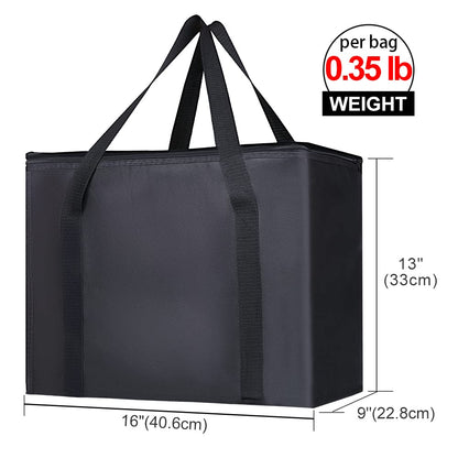 Bodaon 1-Pack Insulated Reusable Grocery Shopping Bags, X-Large, Black