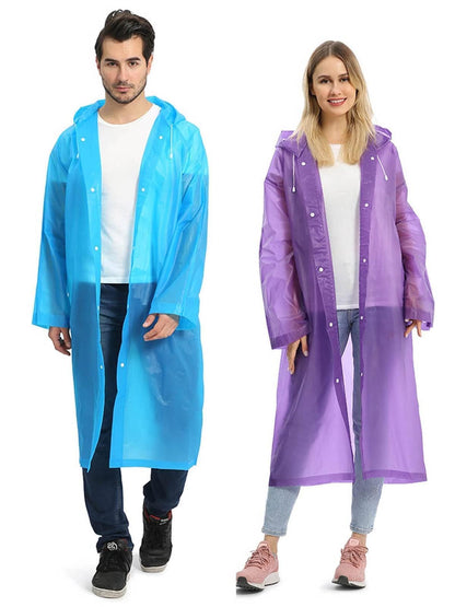 Opret Portable EVA Rain Ponchos with Hoods 2 Pack for Adults