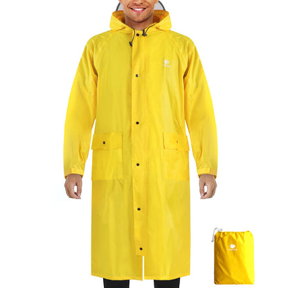 ANYOO Waterproof Raincoat Men Women Packable Hooded Reflective Pockets
