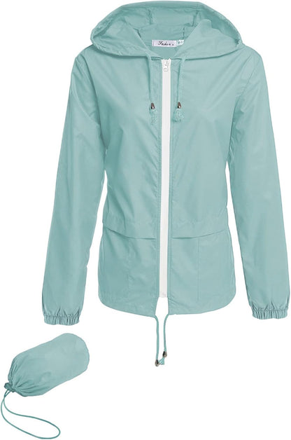 Hount Women Rain Jacket Lightweight Waterproof Packable Raincoat with Hood