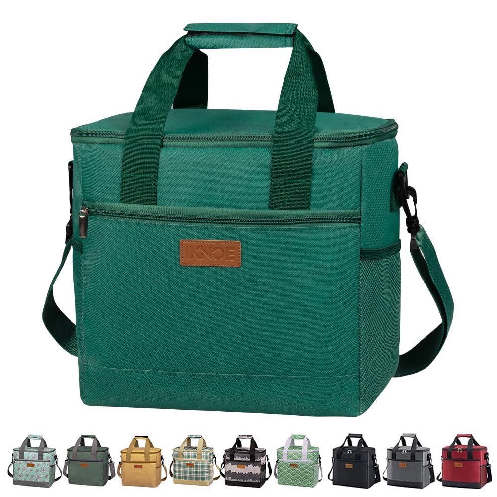 IKNOE 15L 24-Can Insulated Cooler Bag, Leak-Resistant Lunch Tote for Work