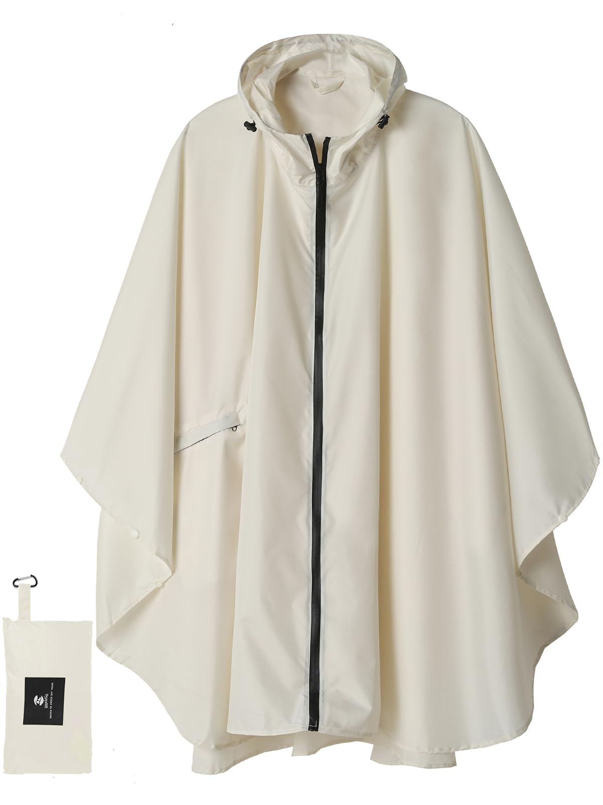 SaphiRose Adult Rain Poncho Waterproof Hooded Zipper Raincoat with Pockets
