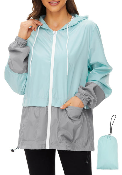 Zando Lightweight Rain Jacket Women Packable Waterproof Raincoat with Hood
