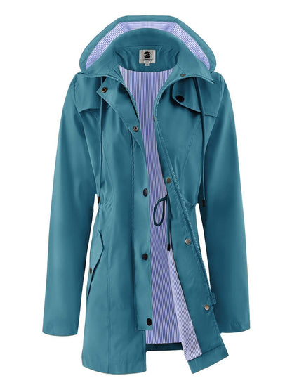 SaphiRose Women's Rain Jacket Waterproof Rain Coat with Hood Outdoor