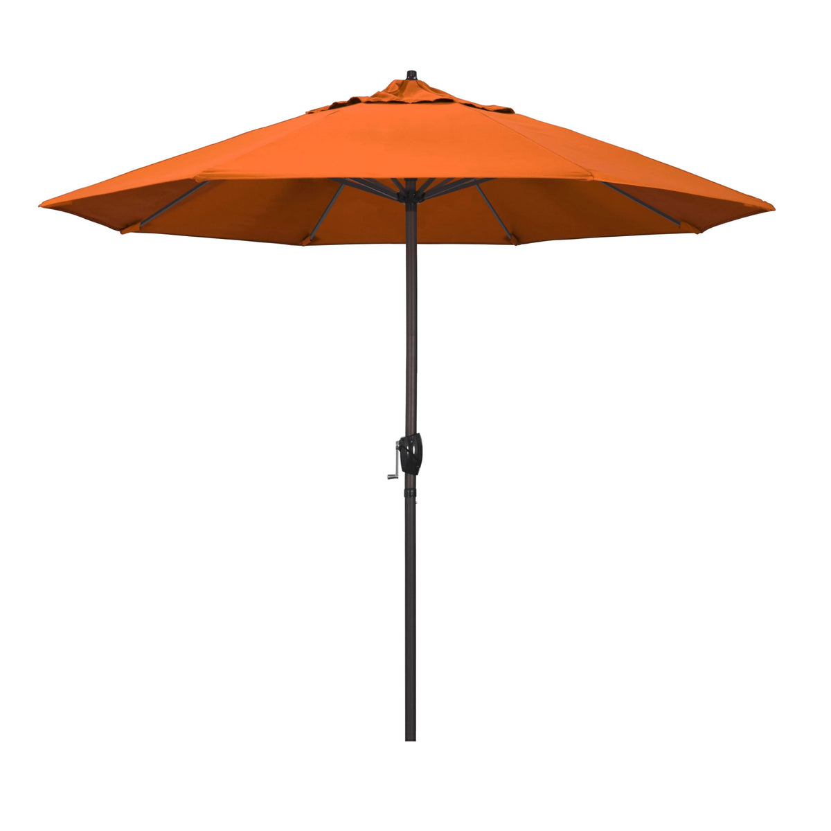 California Umbrella 9' Rd Sunbrella Aluminum Patio Umbrella, Crank Lift, Auto Tilt, Bronze Pole, Pacific Blue