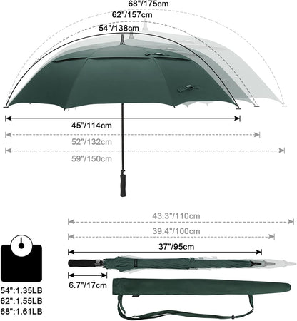G4Free 47/54/62/68/72 Inch Golf Umbrella Windproof Auto Open Large Umbrella