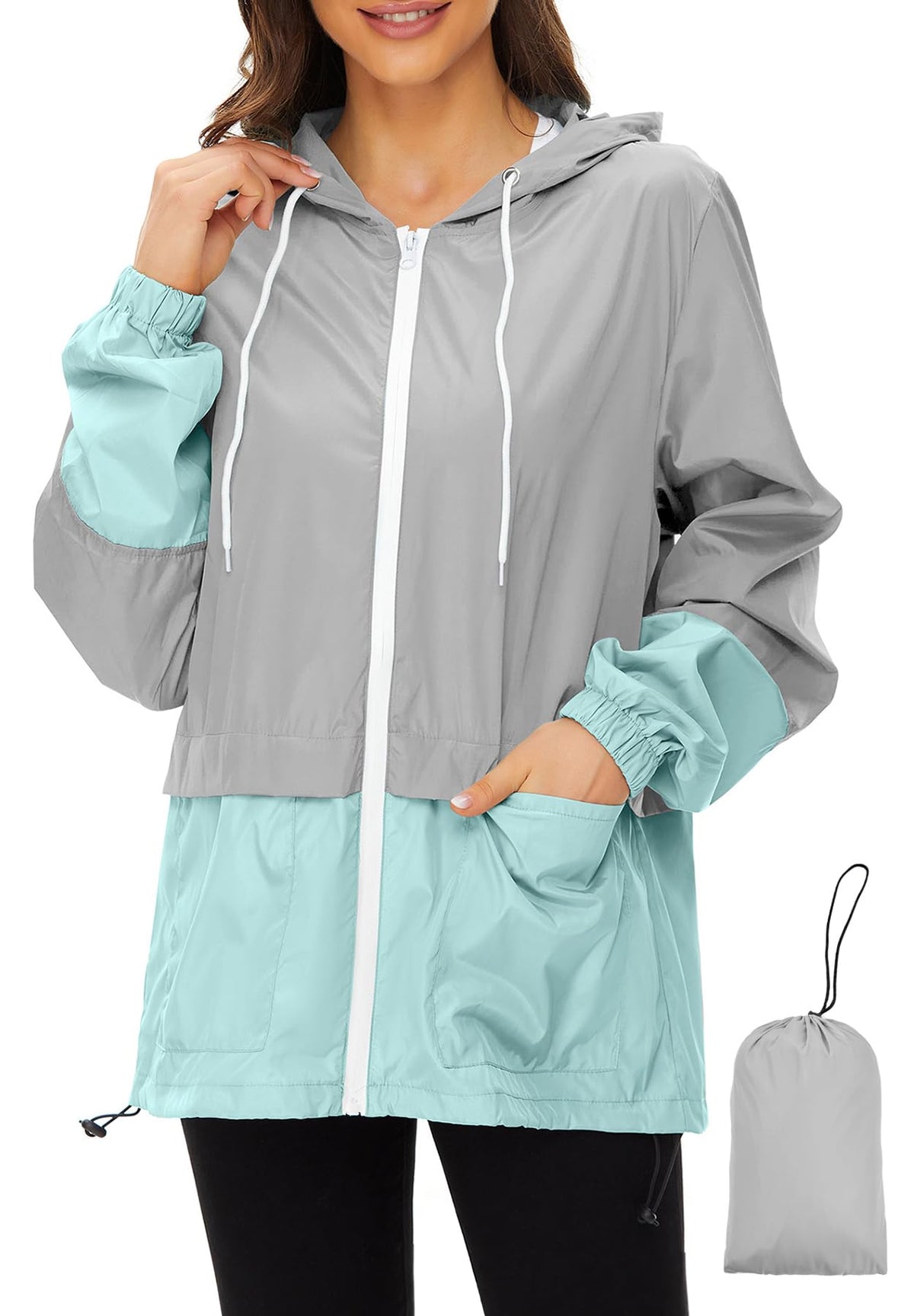 Zando Lightweight Rain Jacket Women Packable Waterproof Raincoat with Hood