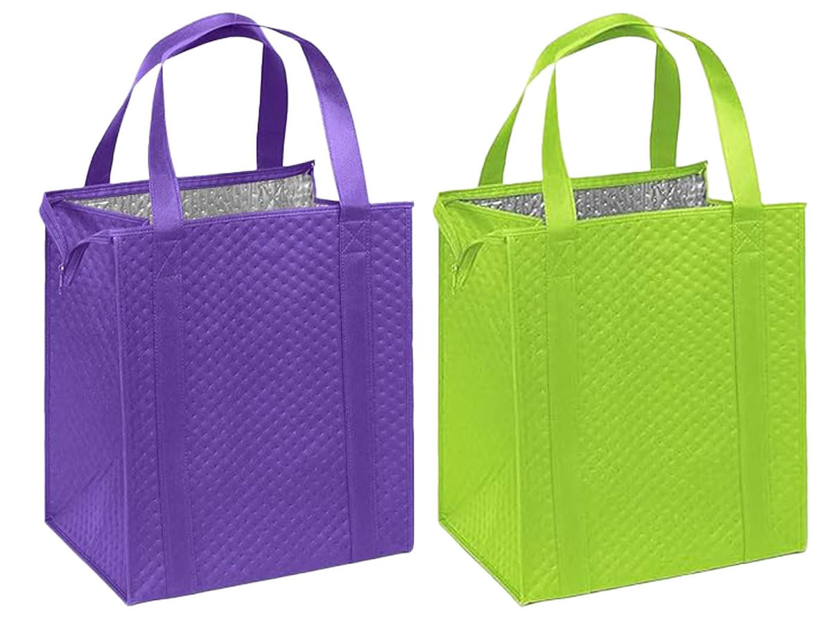 Mediz Hannah Direct Large Capacity Heavy Duty Insulated Smart Shopping Bag - Strong Reusable Grocery Tote 2 Pack