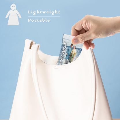10 Pack Disposable Rain Ponchos for Adults, Card-Sized Emergency Ponchos Family Pack with Hood for Travel