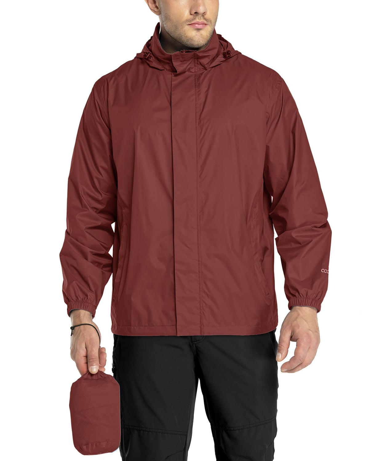 33,000ft Men's Packable Rain Jacket Lightweight Waterproof Golf Raincoat
